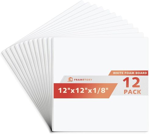 لوح إسفنجي Frametory مقاس 8.5 × 11 × 1/8 بوصة - 12 حزمة - لوح ملصقات أسود، خالي من الأحماض، مزدوج الجوانب، صلب، لوح إسفنجي للتركيب والحرف اليدوية ومطبوعات اللوحات والفنون والعرض والعروض التقديمية والمشروعات in Kuwait