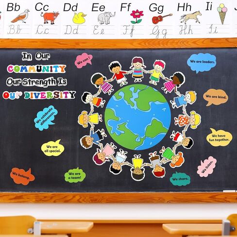 Eersida Classroom Bulletin Board Sets Bulletin Board Decoration Set Classroom Decor for Library School Window Wall Door Decor Home Office(Our Strength is Our Diversity) in Kuwait