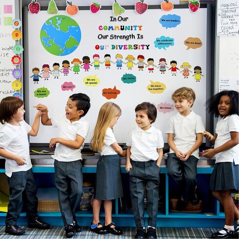 Eersida Classroom Bulletin Board Sets Bulletin Board Decoration Set Classroom Decor for Library School Window Wall Door Decor Home Office(Our Strength is Our Diversity) in Kuwait