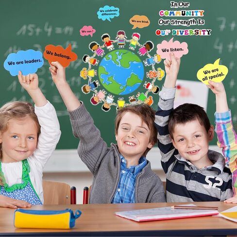 Eersida Classroom Bulletin Board Sets Bulletin Board Decoration Set Classroom Decor for Library School Window Wall Door Decor Home Office(Our Strength is Our Diversity) in Kuwait