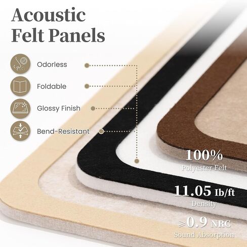 Bulletin Board, 24 x 18 inches Decorative Felt Board Foldable Photo Board Pin Boards, Cork Board Alternative for Walls, Office, Home, Classroom with Pushpins ＆ Small Storage Bag, Beige in Saudi Arabia
