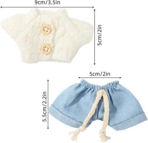 Doll Clothes Outfit Set, Stylish Blue Jeans & White Knit Sweater Outfit Clothing Cute Fashion Toy Accessories for 5.9-6.7in Dolls in Kuwait