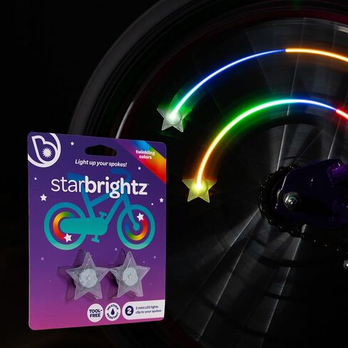 Brightz OrbitBrightz Mini LED Bike Spoke Clip Lights, 2-Pack - Adds a Pop of Color to Your Bike Wheels - Easily Clips On to Spokes - Simply Twist to Turn On or Off - Be Cool - Be Seen in Saudi Arabia