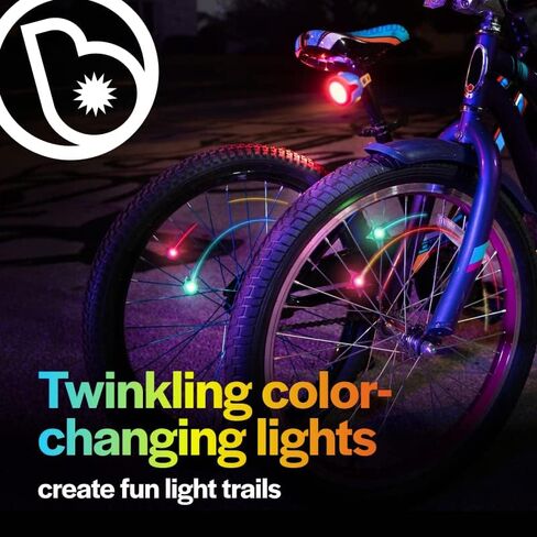Brightz OrbitBrightz Mini LED Bike Spoke Clip Lights, 2-Pack - Adds a Pop of Color to Your Bike Wheels - Easily Clips On to Spokes - Simply Twist to Turn On or Off - Be Cool - Be Seen in Saudi Arabia