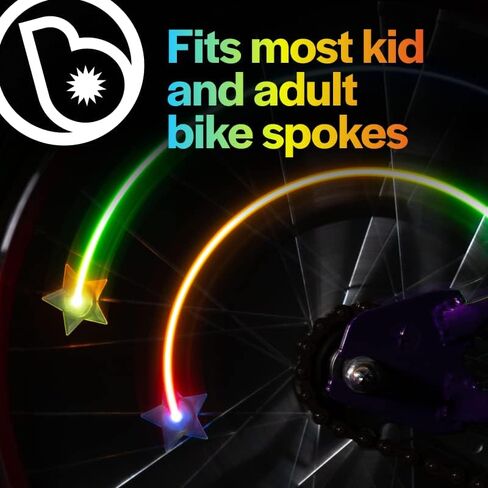 Brightz OrbitBrightz Mini LED Bike Spoke Clip Lights, 2-Pack - Adds a Pop of Color to Your Bike Wheels - Easily Clips On to Spokes - Simply Twist to Turn On or Off - Be Cool - Be Seen in Saudi Arabia
