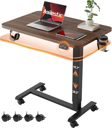 Agilestic Electric Standing Desk, 48 x 24 Inches Height Adjustable Desk, Sit Stand up for Work Office Home, Ergonomic Rising Computer Table with Memory Preset, Light Rustic Brown in Kuwait