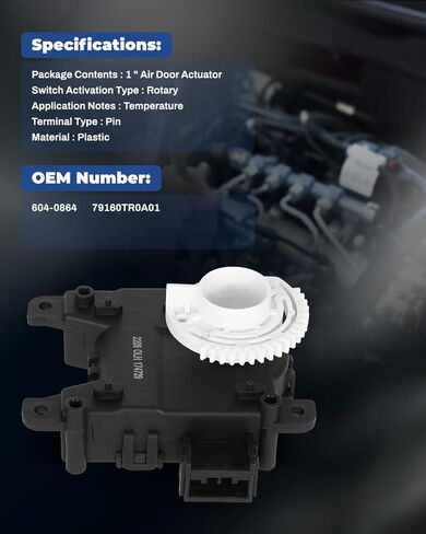 مشغل باب المزيج LUJUNTEC يستبدل 604-0864 بديل لهوندا سيفيك 2012-2015، مشغل باب الهواء، مشغل التحكم في مزيج HVAC 79160TR0A01 in Kuwait
