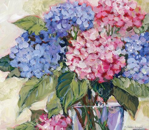 DIAMOND ART CLUB Hydrangeas Diamond Painting Kit, Fun DIY Crafts for Adults, Round Diamond Art Canvas, 15" x 13" (38 cm x 33 cm) in Kuwait