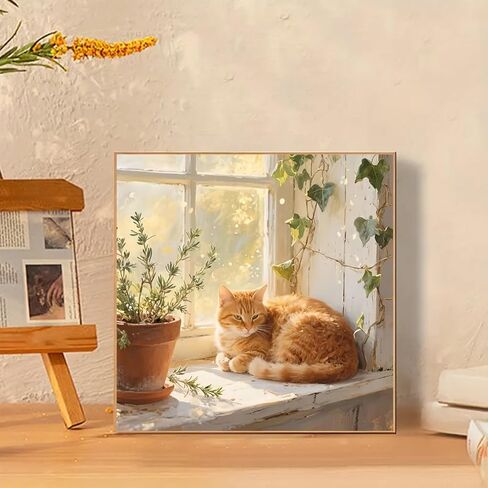JXDXDJ Orange Cat Diamond Art Kits for Adults,DIY Animal Diamond Painting Kits Round Diamond Dots for Beginners,5D Full Drill Painting Kit Art and Crafts for Adult Home Wall Decor 13.78 X 13.78 Inch in Saudi Arabia