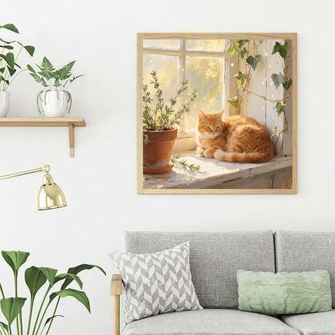 JXDXDJ Orange Cat Diamond Art Kits for Adults,DIY Animal Diamond Painting Kits Round Diamond Dots for Beginners,5D Full Drill Painting Kit Art and Crafts for Adult Home Wall Decor 13.78 X 13.78 Inch in Saudi Arabia