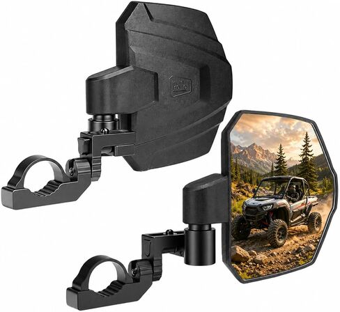 المرايا الجانبية KEMIMOTO UTV 2026 تمديد مطور 3 في 1 تعديلات رؤية كبيرة (7.87 بوصة × 6.3 بوصة) تناسب قضيب لف مقاس 1.65-2 بوصة متوافق مع Polaris RZR وCan-Am X3 وPioneer وJohn Deere وCFMOTO in Kuwait
