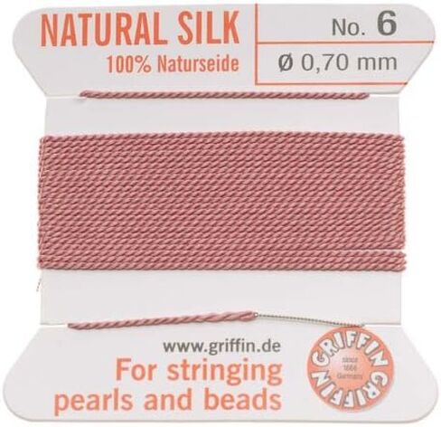 Griffin Silk Beading Cord & Needle Sz 6 Pink in Kuwait