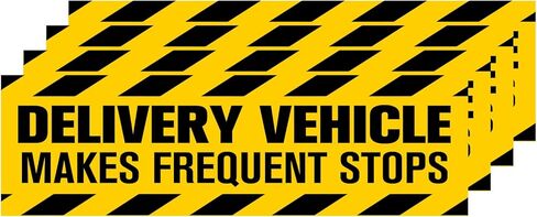 Delivery Driver Magnet for Car, Frequent Stops Car Magnet, 7.5x25cm (2.9x9.8 Inch) 4-Pack, High Visibility Magnetic Signs for Vehicles Bumper, Waterproof and Reusable in Saudi Arabia