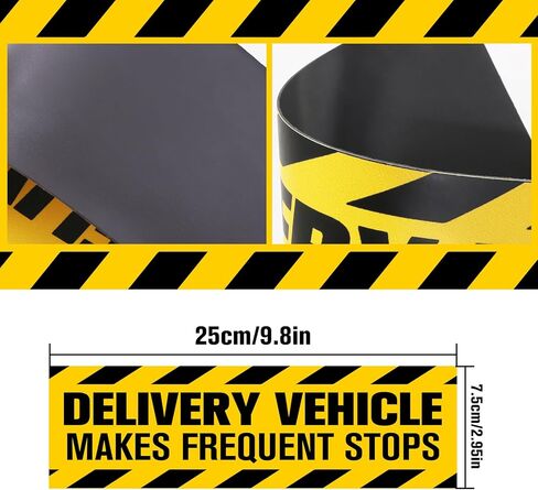 Delivery Driver Magnet for Car, Frequent Stops Car Magnet, 7.5x25cm (2.9x9.8 Inch) 4-Pack, High Visibility Magnetic Signs for Vehicles Bumper, Waterproof and Reusable in Saudi Arabia