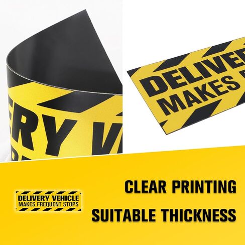 Delivery Driver Magnet for Car, Frequent Stops Car Magnet, 7.5x25cm (2.9x9.8 Inch) 4-Pack, High Visibility Magnetic Signs for Vehicles Bumper, Waterproof and Reusable in Saudi Arabia