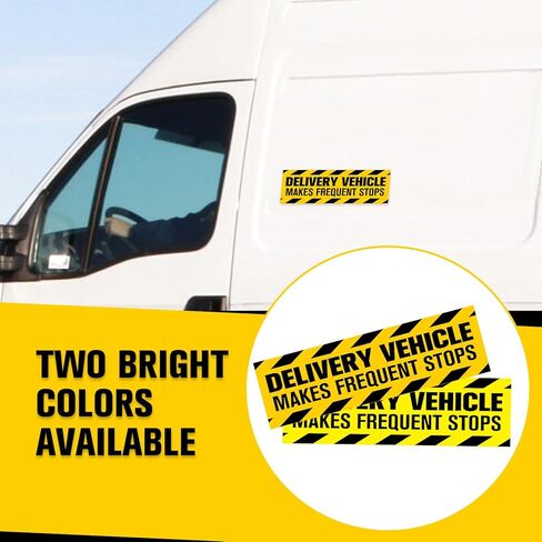 Delivery Driver Magnet for Car, Frequent Stops Car Magnet, 7.5x25cm (2.9x9.8 Inch) 4-Pack, High Visibility Magnetic Signs for Vehicles Bumper, Waterproof and Reusable in Saudi Arabia