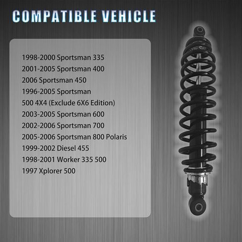 7041959 2Pcs Rear Shock Strut Absorber Coil-over Spring adjustable.Compatible with 1995-2006 Polaris Sportsman 335 400 500 600 700 800 Diesel 455 Worker 335 500 Xplorer 500 7041454 7041770 in Saudi Arabia