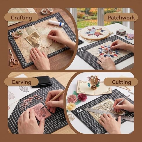 Professional A4 Self-Healing Cutting Mat, Non-Slip Craft Cutting Board with Grid, Durable PVC Material for Handmade Scrapbooking, Sewing, Model Making and Office Desktop Protection in Saudi Arabia