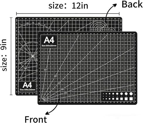 Professional A4 Self-Healing Cutting Mat, Non-Slip Craft Cutting Board with Grid, Durable PVC Material for Handmade Scrapbooking, Sewing, Model Making and Office Desktop Protection in Saudi Arabia