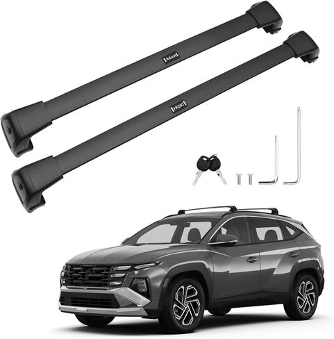Powerty 300LBS Roof Rack Cross Bars for 2016-2026 Hyundai Tucson SE/SEL/N Line/Limited with Flushed Side Rails, Lockable Heavy Duty Aluminum Roof Rails Crossbars for Hyundai Accessories Luggage Racks in Kuwait
