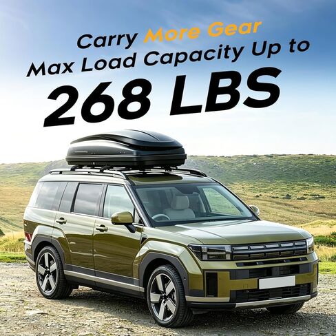 قضبان متقاطعة لرف السقف Powerty 268LBS لملحقات Hyundai Santa Fe وSanta Fe الهجينة 2024-2026 مع سياج جانبي مرتفع (ليس لحواف SE)، حامل أرفف أمتعة على السطح من الألومنيوم قابل للقفل in Kuwait
