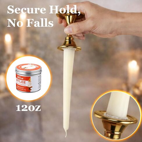 MTLEE 12 oz Candle Adhesive, Stick Glue for Tapers and Candlestick Holders, Removable Sticky Wax Paste for Glass Metal Ceramic, Wedding Home Decor Dinner Church Holiday in Saudi Arabia
