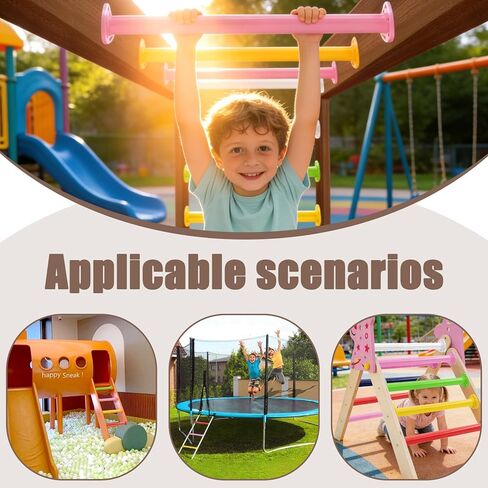 16 inch Monkey Bars Kit for Kids Backyard Outdoor Indoor Ladder Rungs Monkeybars Freestanding Monkey Bars Pink (12 Pack) in Saudi Arabia