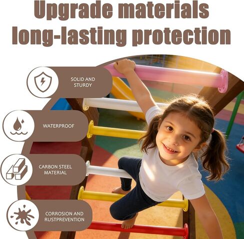 16 inch Monkey Bars Kit for Kids Backyard Outdoor Indoor Ladder Rungs Monkeybars Freestanding Monkey Bars Pink (12 Pack) in Saudi Arabia