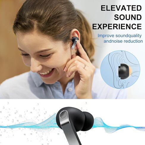 أطراف أذن إسفنجية لهاتف Samsung Galaxy Buds3 Pro - راحة فائقة وملاءمة لا تتزعزع مع أطراف وسائد أذن من الإسفنج الذكي، وأطراف بديلة لسماعات الأذن مع قلم تنظيف - M in Saudi Arabia
