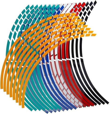 1 Set 5 Colors Car Styling Strips Reflective Motocross Bike Motorcycle Wheel Stickers and Decals 17/18 Inch Reflective Rim Tape(Silver) in Kuwait