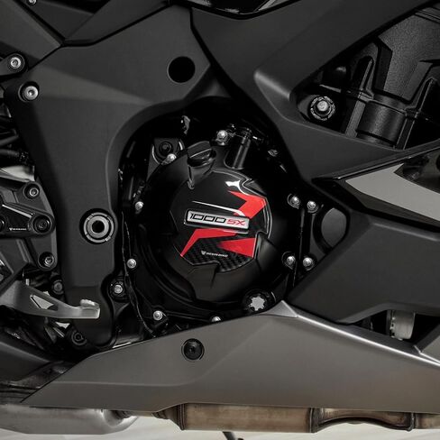 ملصقات للدراجات النارية من الراتنج متوافقة مع Kawasaki Ninja 1000 SX 2021-2025 باللون الأحمر. حافظة متغيرة للحماية من الصدمات والخدوش، ملصقات من الراتنج بتأثير ثلاثي الأبعاد، صنع في إيطاليا in Kuwait