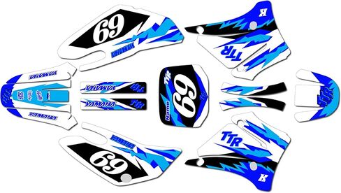 Graphics Kit for Yamaha TTR125 (2000-2007) Vintage Series Blue 9 Mil - Easy Go - Dirt Pit Bike Motorcycle Sticker, Dirtbike Racing Decal Motocross Accessories no-Plastics in Kuwait