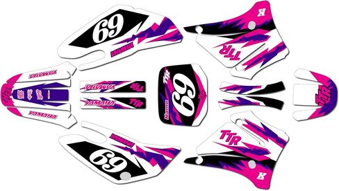 Graphics Kit for Yamaha TTR125 (2000-2007) Vintage Series Blue 9 Mil - Easy Go - Dirt Pit Bike Motorcycle Sticker, Dirtbike Racing Decal Motocross Accessories no-Plastics in Kuwait