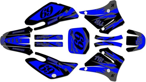 Graphics Kit for Yamaha TTR125 (2000-2007) Vintage Series Blue 9 Mil - Easy Go - Dirt Pit Bike Motorcycle Sticker, Dirtbike Racing Decal Motocross Accessories no-Plastics in Kuwait