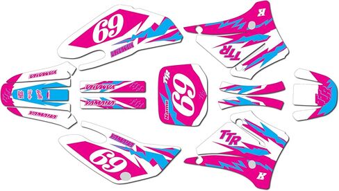 Graphics Kit for Yamaha TTR125 (2000-2007) Vintage Series Blue 9 Mil - Easy Go - Dirt Pit Bike Motorcycle Sticker, Dirtbike Racing Decal Motocross Accessories no-Plastics in Kuwait