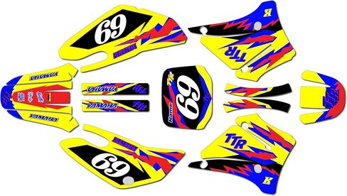 Graphics Kit for Yamaha TTR125 (2000-2007) Vintage Series Blue 9 Mil - Easy Go - Dirt Pit Bike Motorcycle Sticker, Dirtbike Racing Decal Motocross Accessories no-Plastics in Kuwait