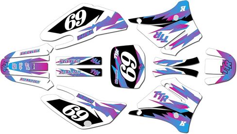 Graphics Kit for Yamaha TTR125 (2000-2007) Vintage Series Blue 9 Mil - Easy Go - Dirt Pit Bike Motorcycle Sticker, Dirtbike Racing Decal Motocross Accessories no-Plastics in Kuwait