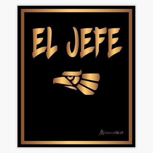 EL JEFE GOLD T Window Water Bottle Bumper Sticker Decal 5" in Kuwait