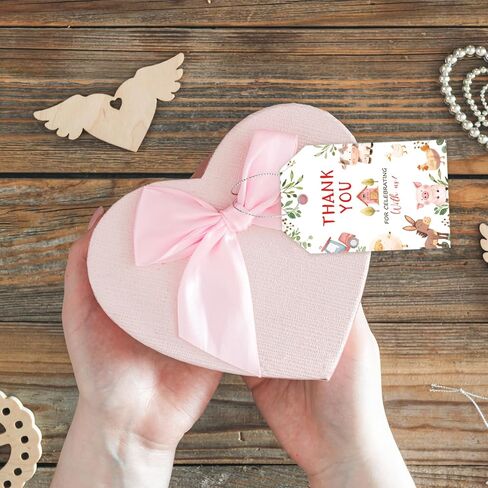 50pcs Farm Animals Thank You Tags, Barnyard Party Gift Tags for Farm Themed Birthday and Baby Shower Party Gift Wrapping Decoration (red) in Saudi Arabia