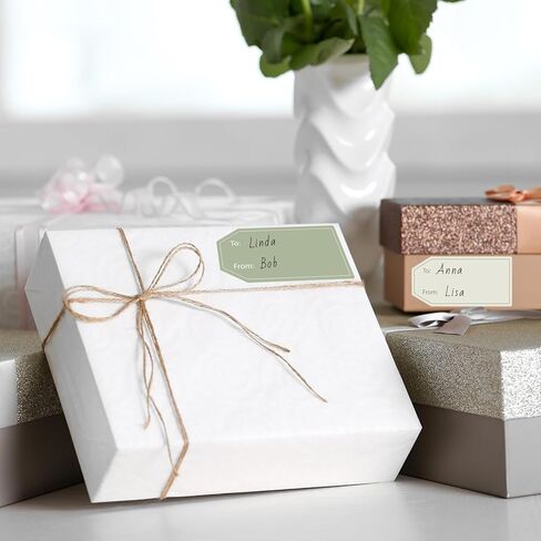 Whaline 504Pcs Sage Green Gift Tag Stickers to and from Stickers 4 Green Styles Adhesive Labels for Back to School Classroom Office Wedding Birthday Baby Shower Party Favors, 1.2 x 2.4 Inch in Kuwait