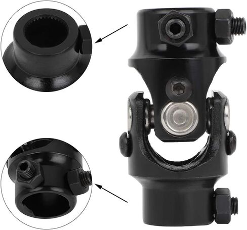 SCITOO 5/8"-36 Spline X 3/4" Round Steering Shaft Universal U-Joint Black Single, 96mm Working Angle 35 Degree in Kuwait