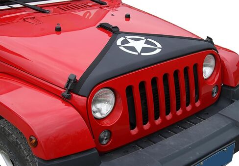 Hood Protector Engine Hood Bra Cover Guard Compatible with Jeep Wrangler JK 2007 2008 2009 2010 2011 2012 2013 2014 2015 2016 2017 Exterior Accessories (Star Pattern) in Kuwait