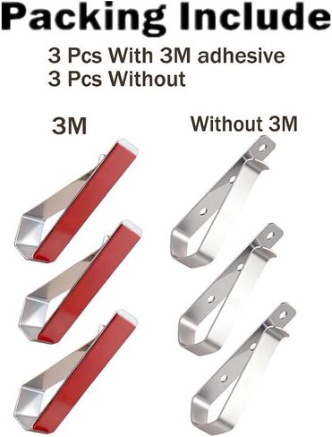 6 Pcs Stainless Steel Clips:3 Pcs with 3M Adhesive and 3Pcs without,Garage Door Remote Control Holder and Car Sun Visor Clip,Visor Clips for DIY Car Sunshade Photo Frame Clip, Easy to Install Accessor in Saudi Arabia