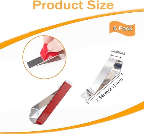 6 Pcs Stainless Steel Clips:3 Pcs with 3M Adhesive and 3Pcs without,Garage Door Remote Control Holder and Car Sun Visor Clip,Visor Clips for DIY Car Sunshade Photo Frame Clip, Easy to Install Accessor in Saudi Arabia