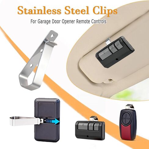 6 Pcs Stainless Steel Clips:3 Pcs with 3M Adhesive and 3Pcs without,Garage Door Remote Control Holder and Car Sun Visor Clip,Visor Clips for DIY Car Sunshade Photo Frame Clip, Easy to Install Accessor in Saudi Arabia