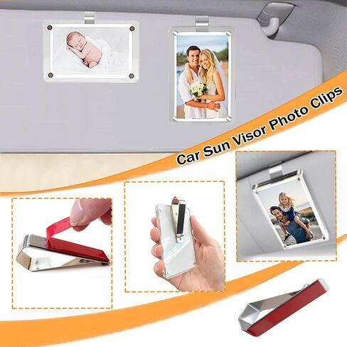 6 Pcs Stainless Steel Clips:3 Pcs with 3M Adhesive and 3Pcs without,Garage Door Remote Control Holder and Car Sun Visor Clip,Visor Clips for DIY Car Sunshade Photo Frame Clip, Easy to Install Accessor in Saudi Arabia