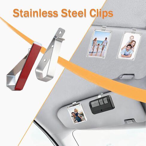6 Pcs Stainless Steel Clips:3 Pcs with 3M Adhesive and 3Pcs without,Garage Door Remote Control Holder and Car Sun Visor Clip,Visor Clips for DIY Car Sunshade Photo Frame Clip, Easy to Install Accessor in Saudi Arabia