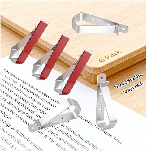 6 Pcs Stainless Steel Clips:3 Pcs with 3M Adhesive and 3Pcs without,Garage Door Remote Control Holder and Car Sun Visor Clip,Visor Clips for DIY Car Sunshade Photo Frame Clip, Easy to Install Accessor in Saudi Arabia