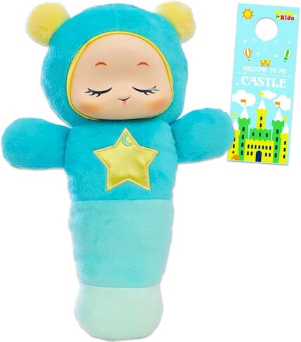 مجموعة ألعاب Playskool Glo Worm Soother - حزمة مع مستشعر SmartSense للبكاء، لعبة مهدئة محشوة قابلة للتسجيل الصوتي لحديثي الولادة والأطفال بالإضافة إلى شماعة الباب | لعبة بلاي سكول من القطيفة وقت النوم للأطفال الصغار in Kuwait