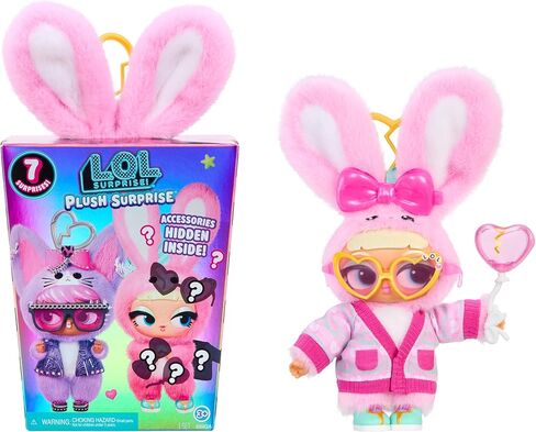 LOL Surprise Plush Surprise! Cinna-Bun Plush Doll with Hidden Fashions, On-the-Go Play, 7 Total Surprises – Great Gift for Kids Ages 3+ in Saudi Arabia